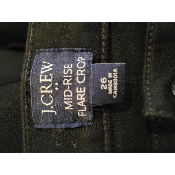 NWOT J Crew Size 26" black denim mid-rise flare crop jeans - Picture 3 of 4